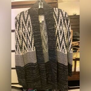Lucky Brand, Black and White Patterned Women's Sweater, size Medium